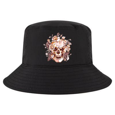 Vintage Floral Flower Skull Cool Comfort Performance Bucket Hat