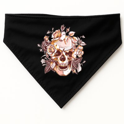 Vintage Floral Flower Skull USA-Made Doggie Bandana