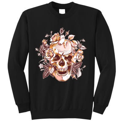 Vintage Floral Flower Skull Sweatshirt