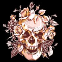 Vintage Floral Flower Skull Womens Tank Top