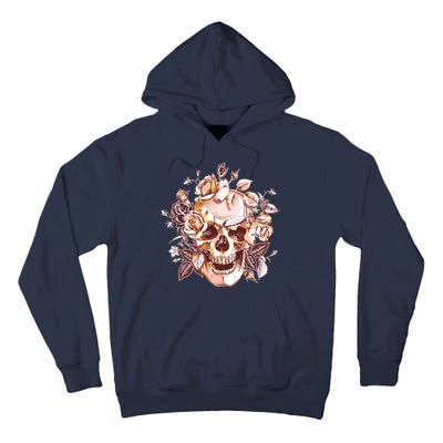 Vintage Floral Flower Skull Tall Hoodie