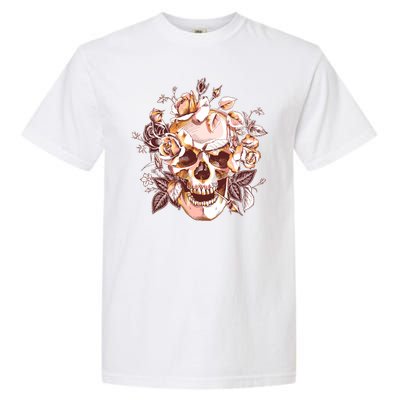 Vintage Floral Flower Skull Garment-Dyed Heavyweight T-Shirt