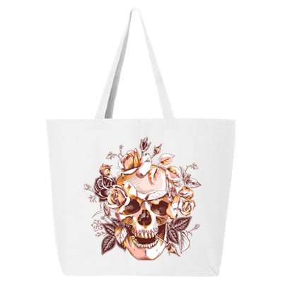 Vintage Floral Flower Skull 25L Jumbo Tote