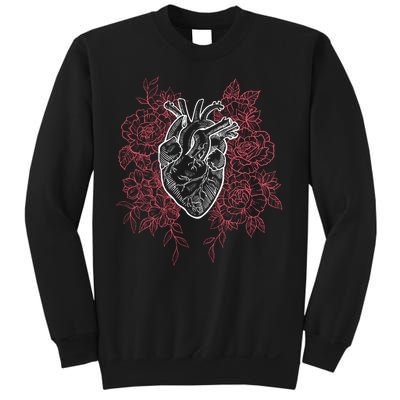 Vintage Floral Medical Heart Tattoo Design Sweatshirt