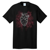 Vintage Floral Medical Heart Tattoo Design Tall T-Shirt