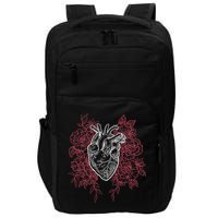 Vintage Floral Medical Heart Tattoo Design Impact Tech Backpack