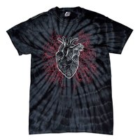 Vintage Floral Medical Heart Tattoo Design Tie-Dye T-Shirt