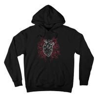 Vintage Floral Medical Heart Tattoo Design Tall Hoodie