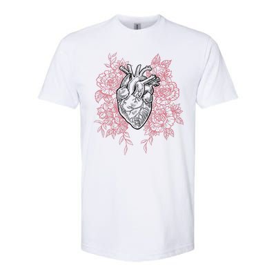 Vintage Floral Medical Heart Tattoo Design Softstyle® CVC T-Shirt