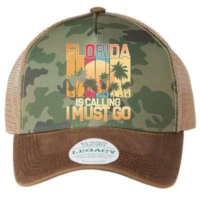 Vintage Florida Is Calling I Must Go Legacy Tie Dye Trucker Hat