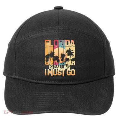 Vintage Florida Is Calling I Must Go 7-Panel Snapback Hat