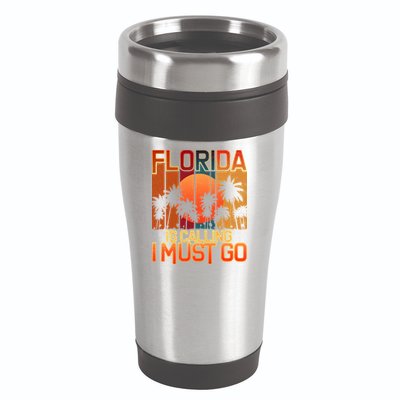 Vintage Florida Is Calling I Must Go 16oz Travel Tumbler