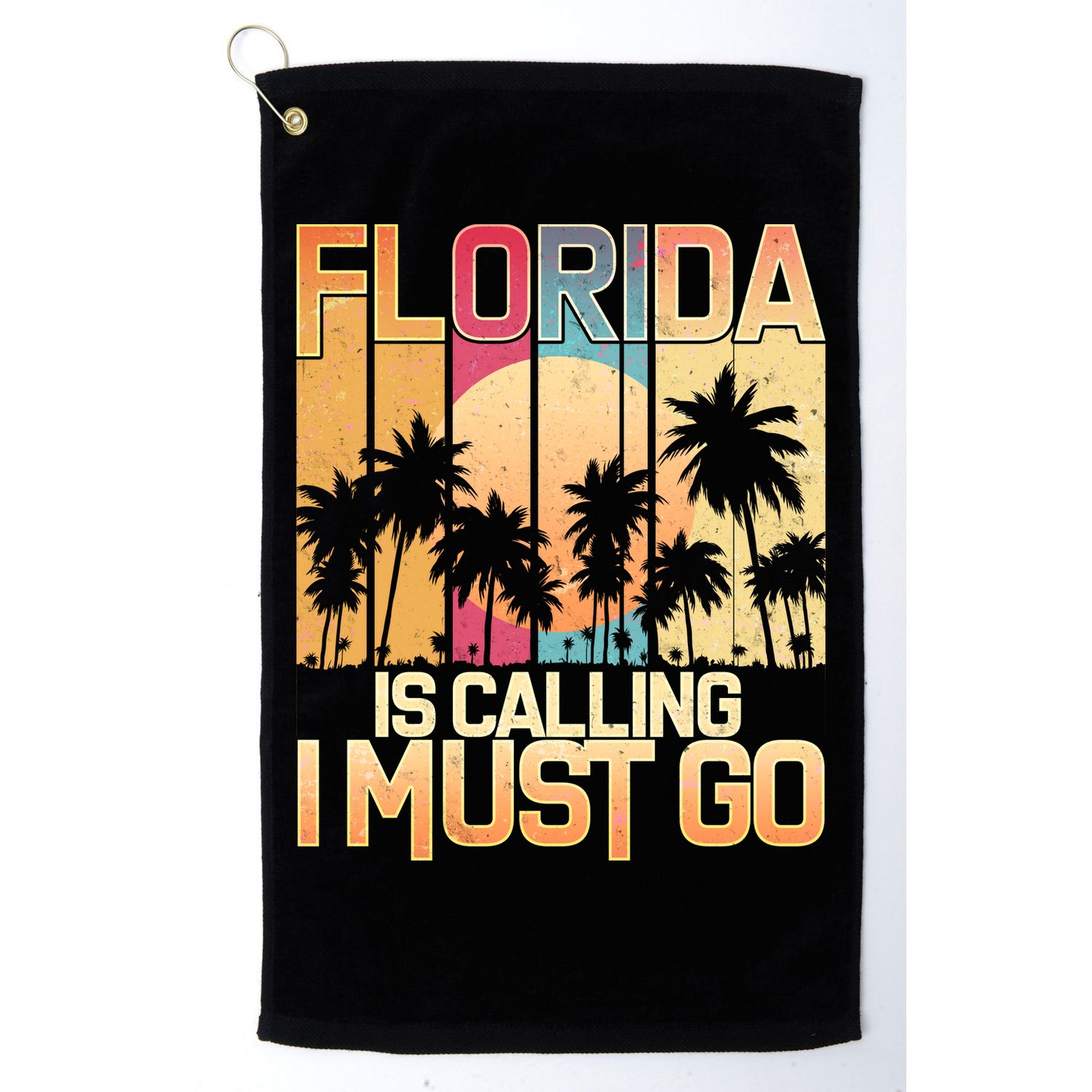 Vintage Florida Is Calling I Must Go Golf Towel