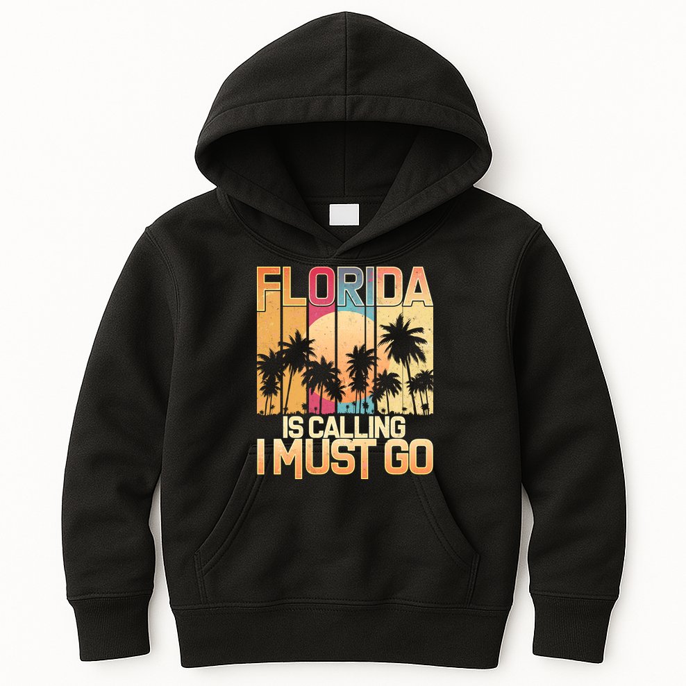 Vintage Florida Is Calling I Must Go Kids Hoodie
