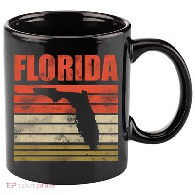Vintage Florida State Map 11oz C Handle Ceramic Mug