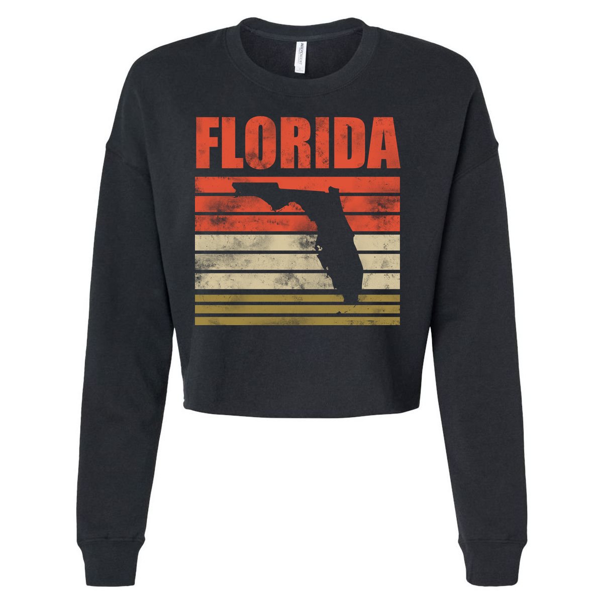 Vintage Florida State Map Cropped Pullover Crew