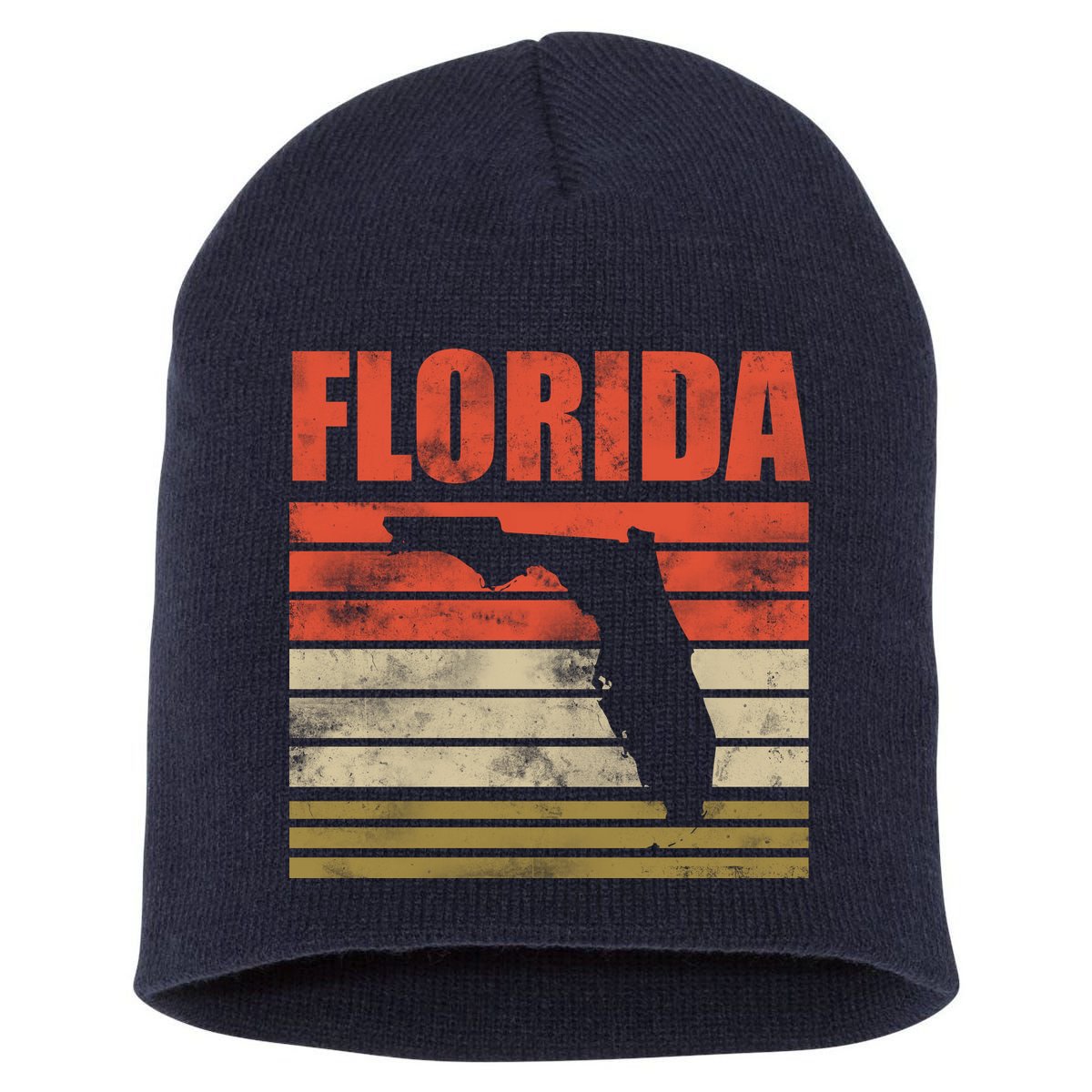 Vintage Florida State Map Short Acrylic Beanie