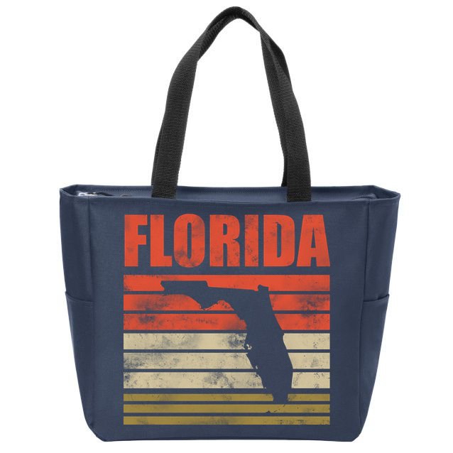 Vintage Florida State Map Zip Tote Bag
