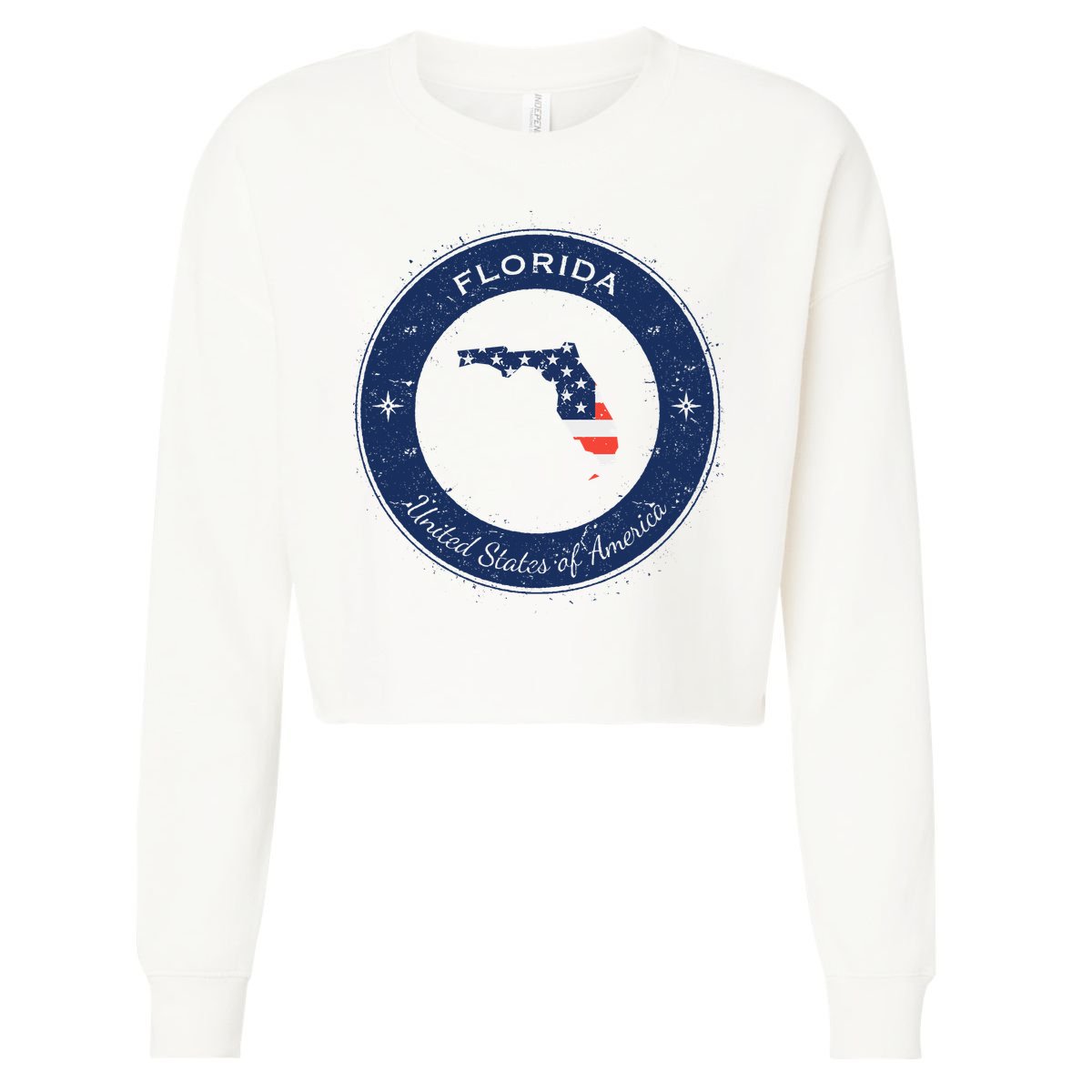 Vintage Florida USA Badge Cropped Pullover Crew