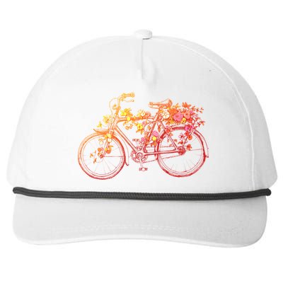 Vintage Flower Bicycle  Snapback Five-Panel Rope Hat