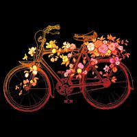Vintage Flower Bicycle  Bucket Hat