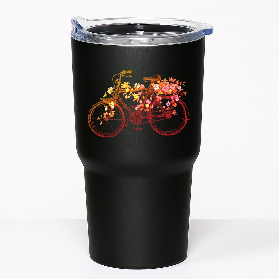 Vintage Flower Bicycle  Tumbler