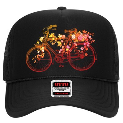 Vintage Flower Bicycle  Trucker Hat