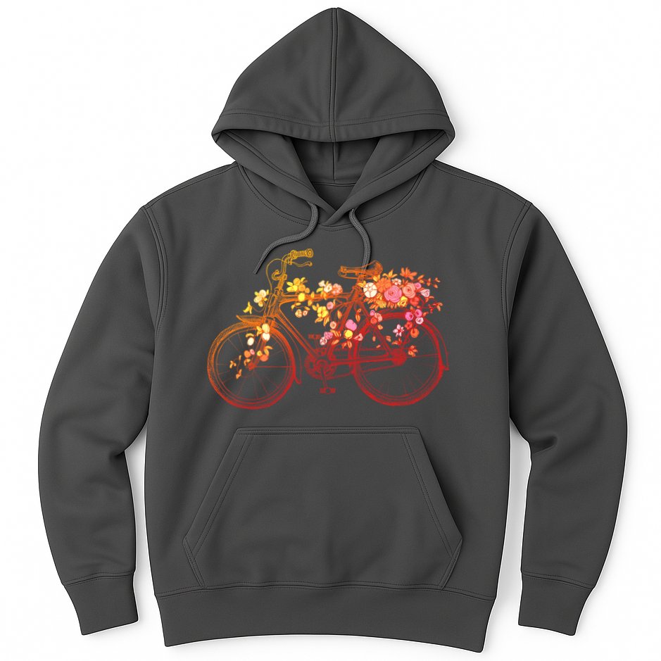 Vintage Flower Bicycle  Hoodie