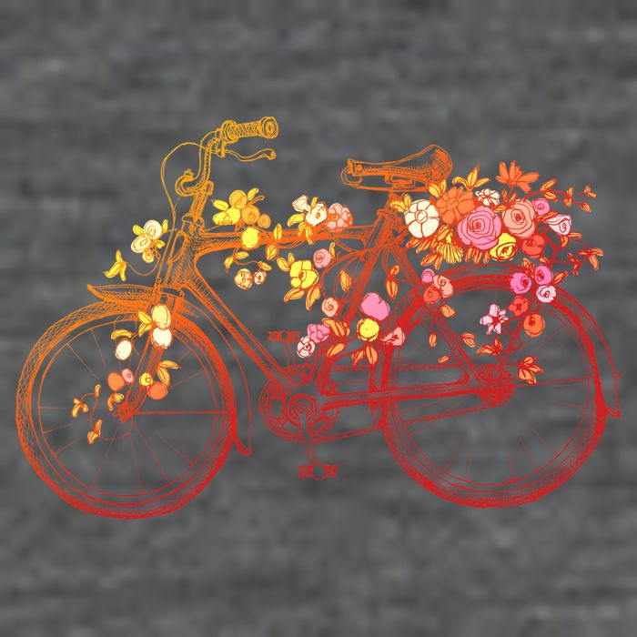 Vintage Flower Bicycle  T-Shirt