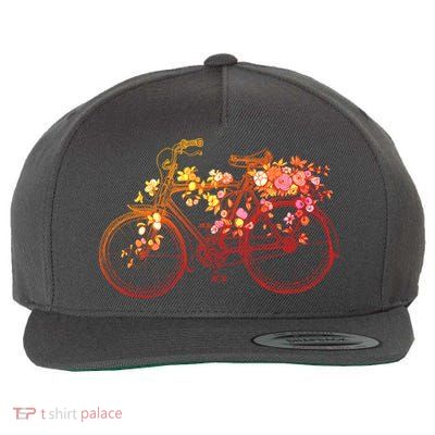 Vintage Flower Bicycle  Wool Snapback Cap