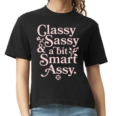 Vintage Funny Classy Sassy & A Bit Smart Assy Comfort Colors Boxy T-Shirt