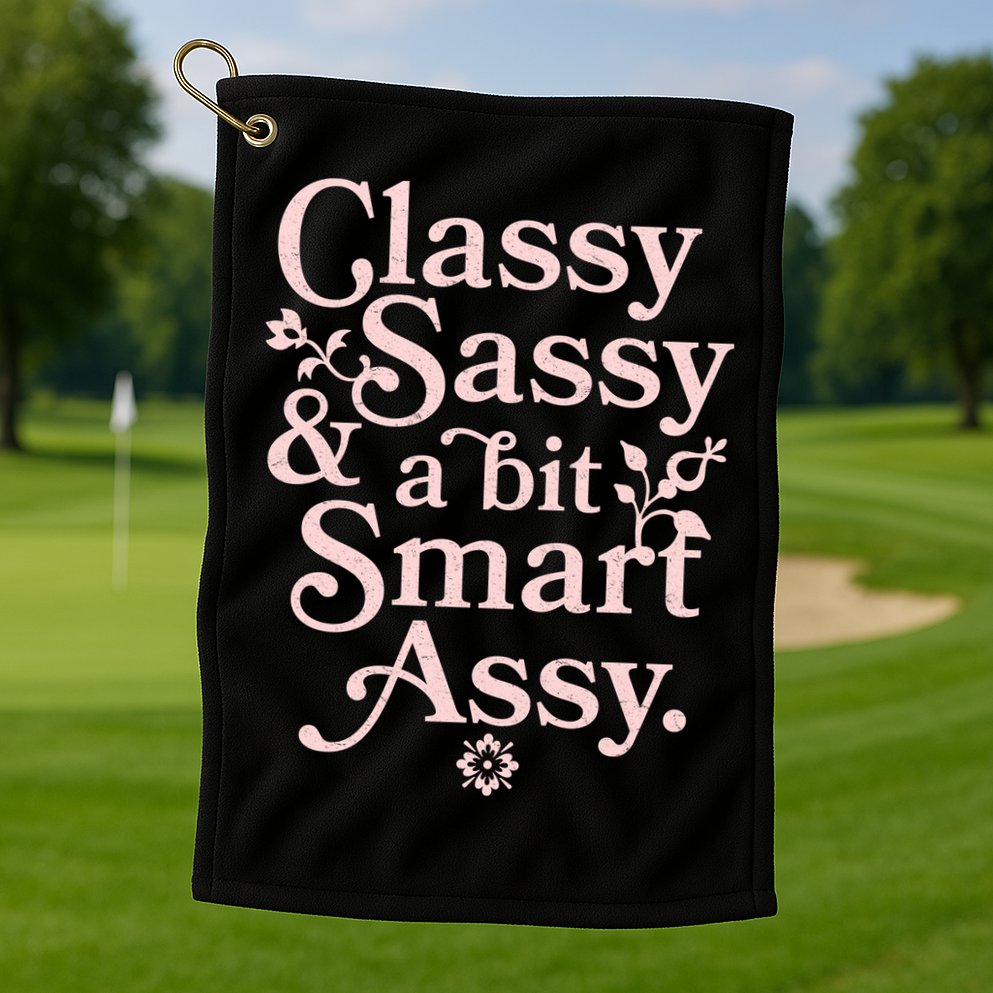 Vintage Funny Classy Sassy & A Bit Smart Assy Golf Towel