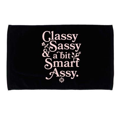 Vintage Funny Classy Sassy & A Bit Smart Assy Microfiber Hand Towel