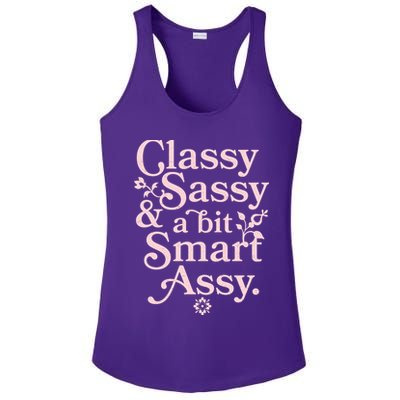 Vintage Funny Classy Sassy & A Bit Smart Assy Ladies PosiCharge Competitor Racerback Tank