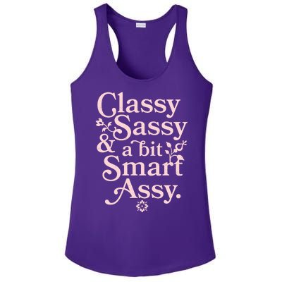 Vintage Funny Classy Sassy & A Bit Smart Assy Ladies PosiCharge Competitor Racerback Tank