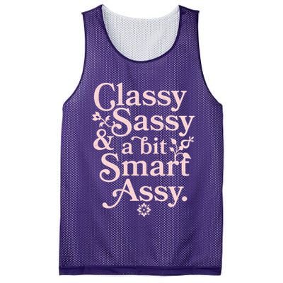Vintage Funny Classy Sassy & A Bit Smart Assy Mesh Reversible Basketball Jersey Tank