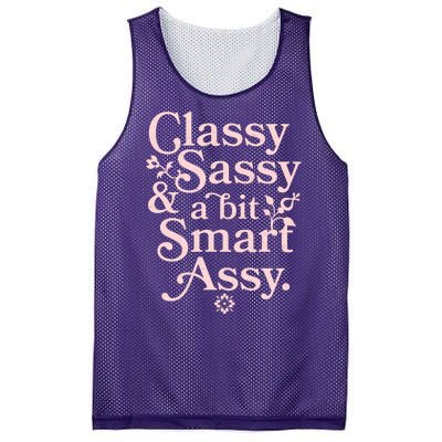 Vintage Funny Classy Sassy & A Bit Smart Assy Mesh Reversible Basketball Jersey Tank