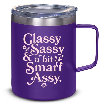 Vintage Funny Classy Sassy & A Bit Smart Assy 12oz Stainless Steel Coffee Mug