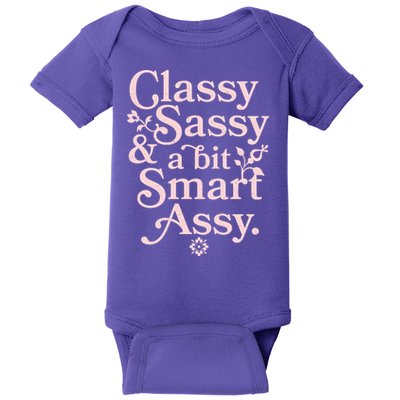 Vintage Funny Classy Sassy & A Bit Smart Assy Baby Bodysuit