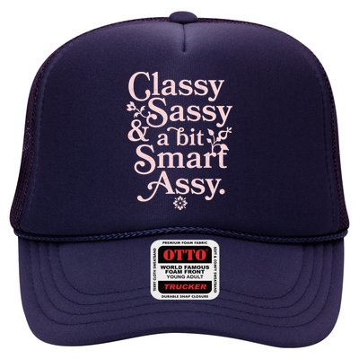 Vintage Funny Classy Sassy & A Bit Smart Assy Trucker Hat