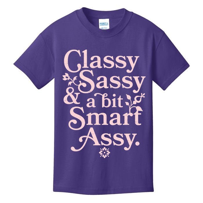 Vintage Funny Classy Sassy & A Bit Smart Assy Kids T-Shirt