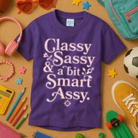 Vintage Funny Classy Sassy & A Bit Smart Assy Kids T-Shirt