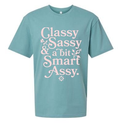 Vintage Funny Classy Sassy & A Bit Smart Assy Sueded Cloud Jersey T-Shirt