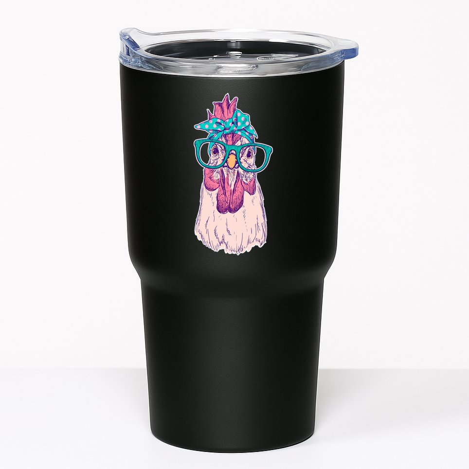 Vintage Funny Cute Chicken Hen With Glasses And Bandana Tumbler