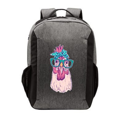 Vintage Funny Cute Chicken Hen With Glasses And Bandana Vector Backpack