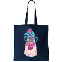 Vintage Funny Cute Chicken Hen With Glasses And Bandana Tote Bag