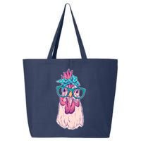 Vintage Funny Cute Chicken Hen With Glasses And Bandana 25L Jumbo Tote