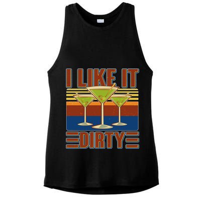 Vintage Funny I Like It Dirty Martini Drinks Ladies PosiCharge Tri-Blend Wicking Tank