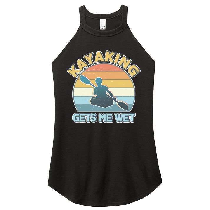 Vintage Funny Kayaking Get Me Wet Women's Perfect Tri Rocker Tank