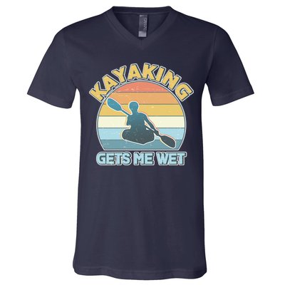 Vintage Funny Kayaking Get Me Wet V-Neck T-Shirt